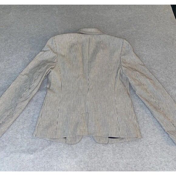 Banana Republic Blazer Jacket Women’s 4 Navy White Pinstripe Career Work 23” - Picture 10 of 16
